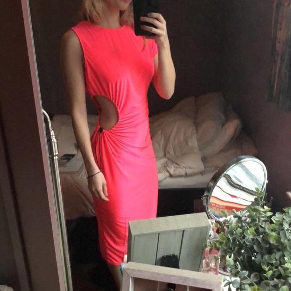 ASOS Midi Neon Dress with Open Side sizeUS 6 - Picture 5 of 5